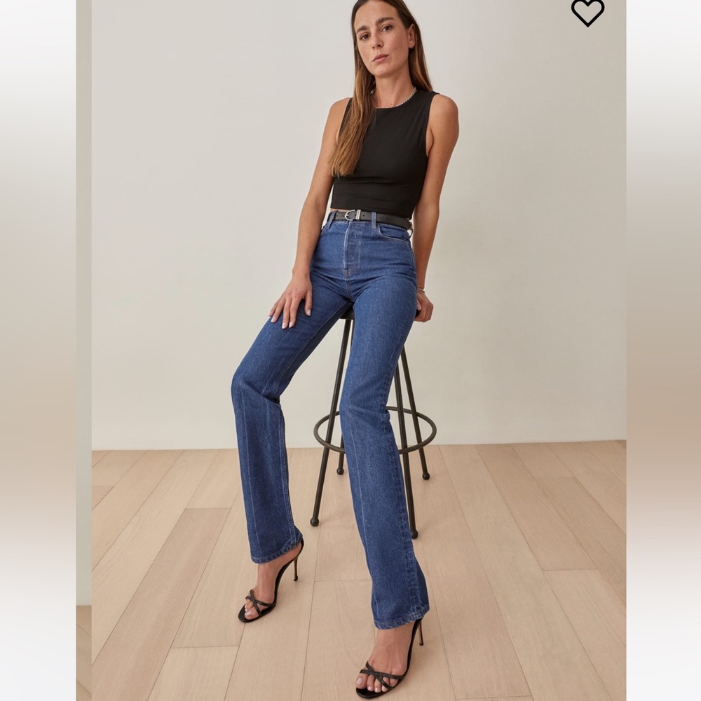 Reformation Cynthia High Rise Straight Long Jeans